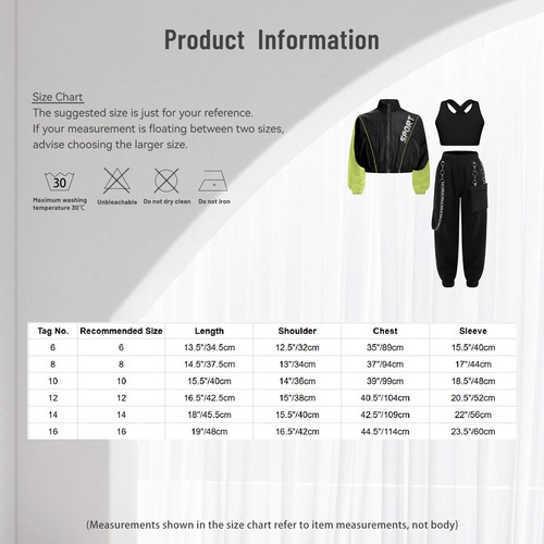 Kids Girls Crop Tops With Pants Active Tracksuit Performance Sweatsuit Youth - Picture 21 of 59