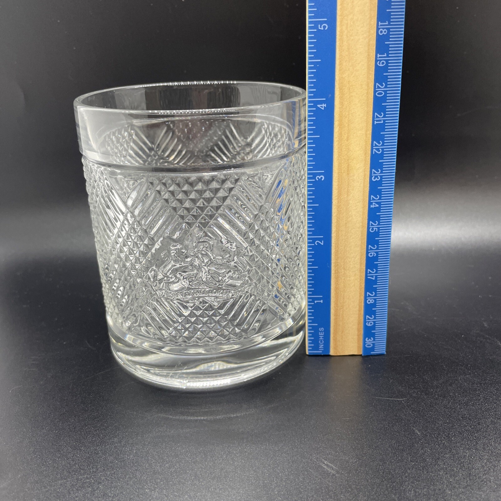 Ralph Lauren Whiskey Glass Safari Lion Crest Logo Argyle Double Old Fashion Bar