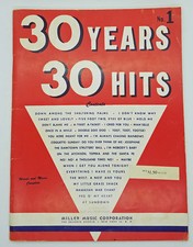 Sheet Music 30 Years 30 Hits No 1 dated 1950 Vintage Words And Music Complete