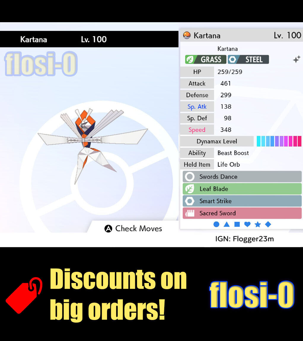 ✨ Shiny Kartana✨ Legendary Pokemon Sword and Shield 6 IV 🚀Fast Delivery🚀