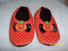 Halloween Pumpkin Slippers New No Tag Or Box 9.5" Long See Description