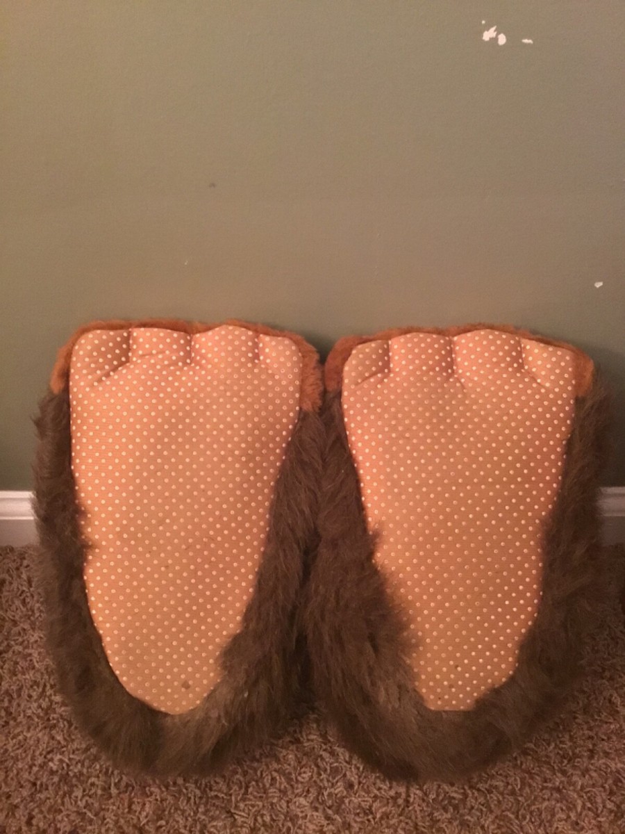 Vintage Big Foot Monster Plush Slippers Size Medium View 5