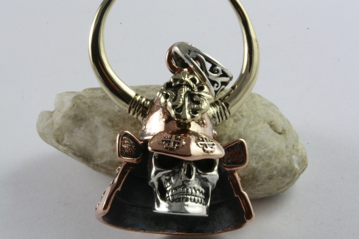 Pendentif Tête De Mort Biker En Argent 925 - Myringshop - Style Gothique