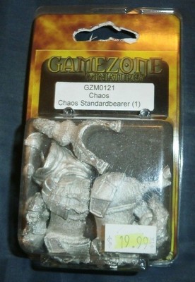 Gamezone Miniatures Fantasy Mini 28mm Chaos STANDARDBEARER - Mounted GZM0121