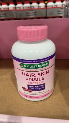 Nature's Bounty HAIR, SKIN & NAILS 250 Softgels Extra Strength 5000 mcg Biotin