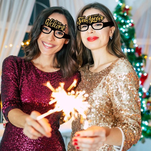 New Years Eve Glasses 2025 Glasses Paper Glasses Frame 6X Pack amazing - Bild 2 von 5