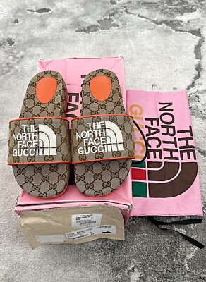 THE NORTH FACE x GUCCI サンダル Authentic Gucci The North Face GG Canvas Mens Sandal/Slide US7.5
