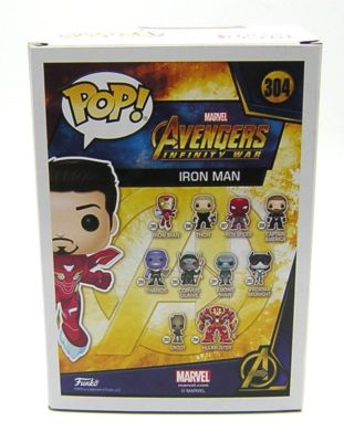 Pop Vinyl 304 Iron Man Unmasked Exclusive Avengers Infinity
