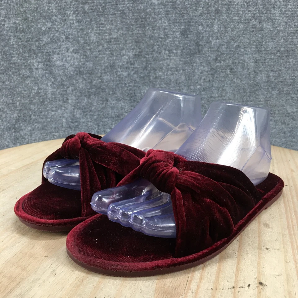 Zapatillas Stars Above para mujer 8 M Gracie anudadas sin cordones planas terciopelo rojo Foto 4 de 4