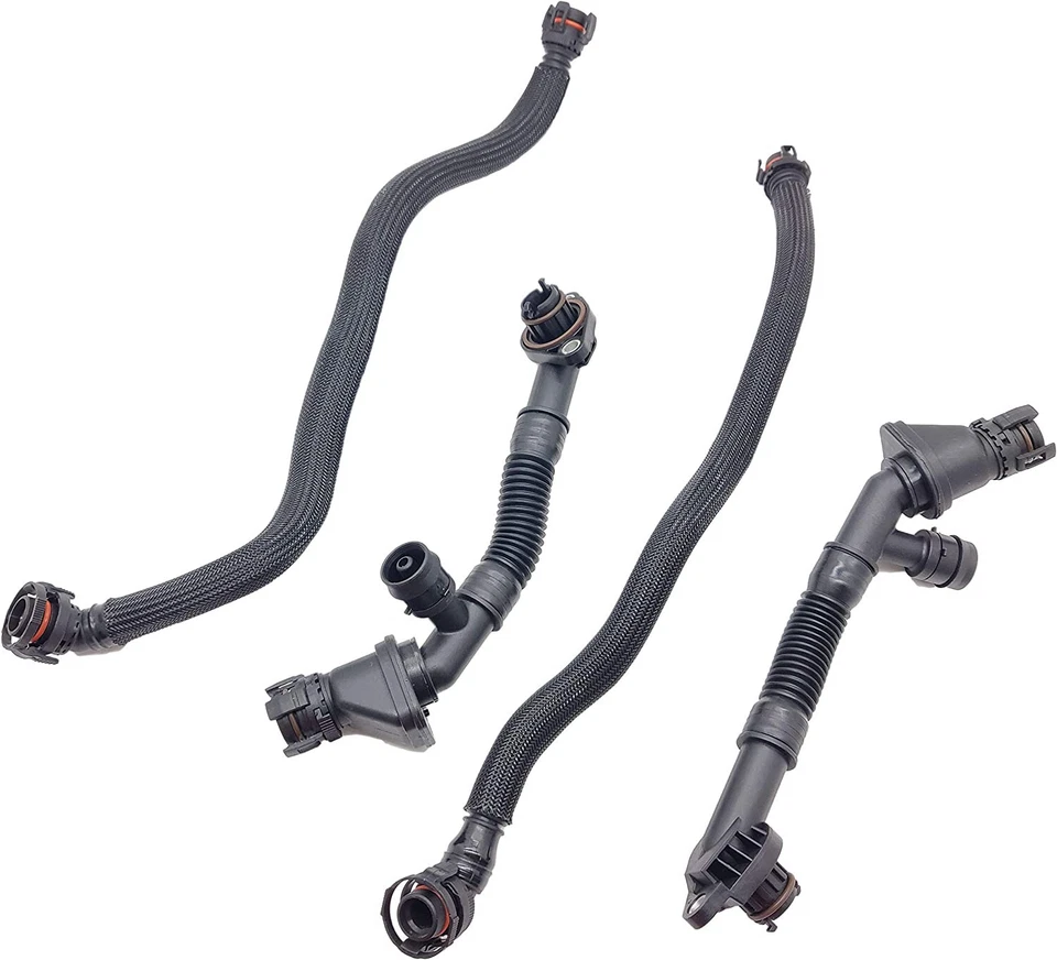 Tubo de ventilación del cárter izquierdo y derecho 4 piezas para BMW 550i 650i 750i 750Li Alpina B7 Foto 2 de 4