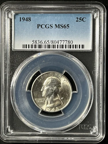 1948  25C Washington Quarter Dollar PCGS MS65  80477780