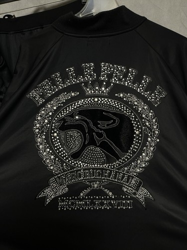 VTG PELLE PELLE Track Suit Men 5XL Black Studed Rhinestone Marc Buchanan Set Y2K