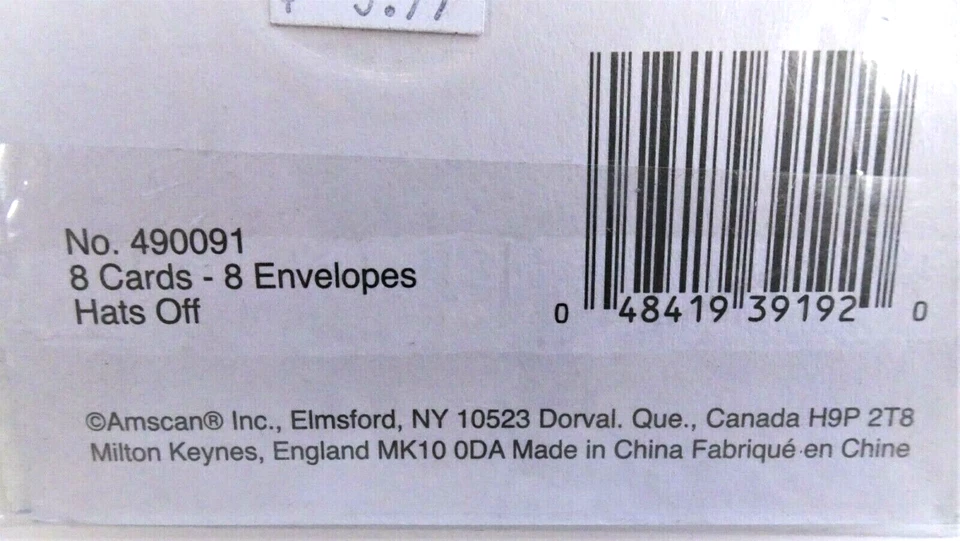 Amscan Graduation Party Invitations 8 Cards and Envelopes NOS - Image 3 of 4