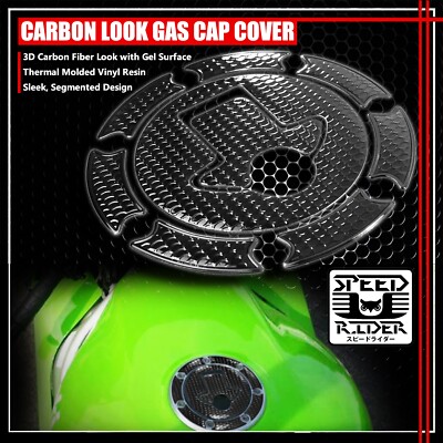 デザイン 16PC Perforated Black Tank Pad+Gas/Fuel Cap Cover 04-05 Ninja ZX