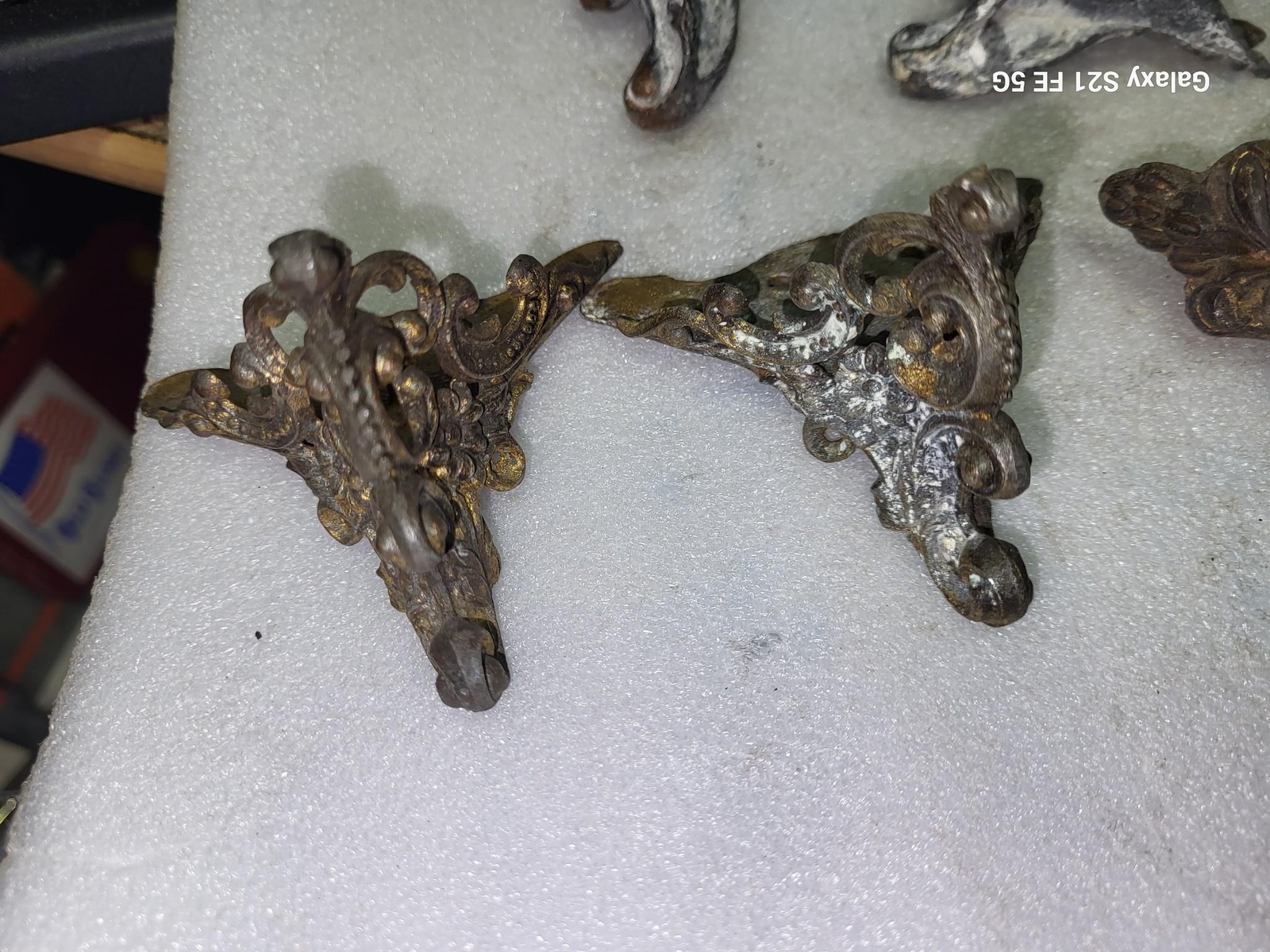 8 Pairs of Vintage Cast Brass Clock Feet eBay