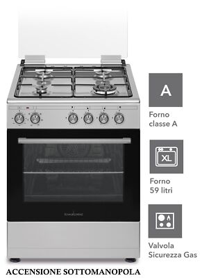 CUCINA 60x60 INOX FORNO ELETTRICO VENTILATO 6 FUNZ. SCHAUB LORENZ SS461EX  CL.A | eBay