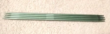 Vtg 4 Green Double Point Knitting Aluminum Needles Set Of 4 Size US 4 - 6"