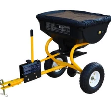 Large Tow Behind Broadcast Spreader Hopper Fertilizer Seed ATV Lawn Tractor Pull