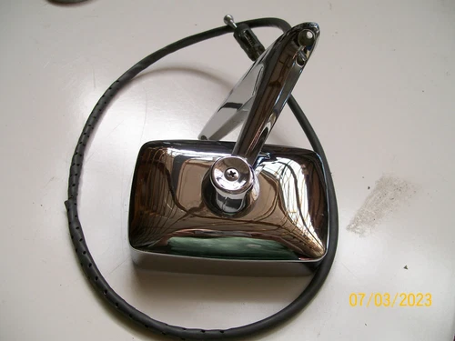 9AB-17743-BB OEM 1980's Ford / Mercury Left Hand Side View remote Chrome Mirror