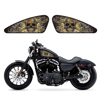 A Pair of vinyl Fuel Tank Decals Stickers Pads For Harley