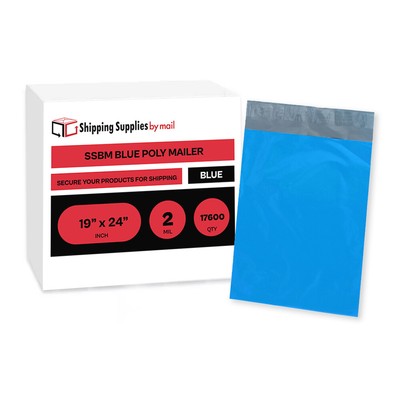 19x24 Blue Poly Mailers Shipping Envelopes Self Sealing Mailing Bags 2 Mil 17600