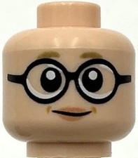 Lego New Light Nougat Minifigure Head Dual Sided Female Dark Tan Eyebrows Part