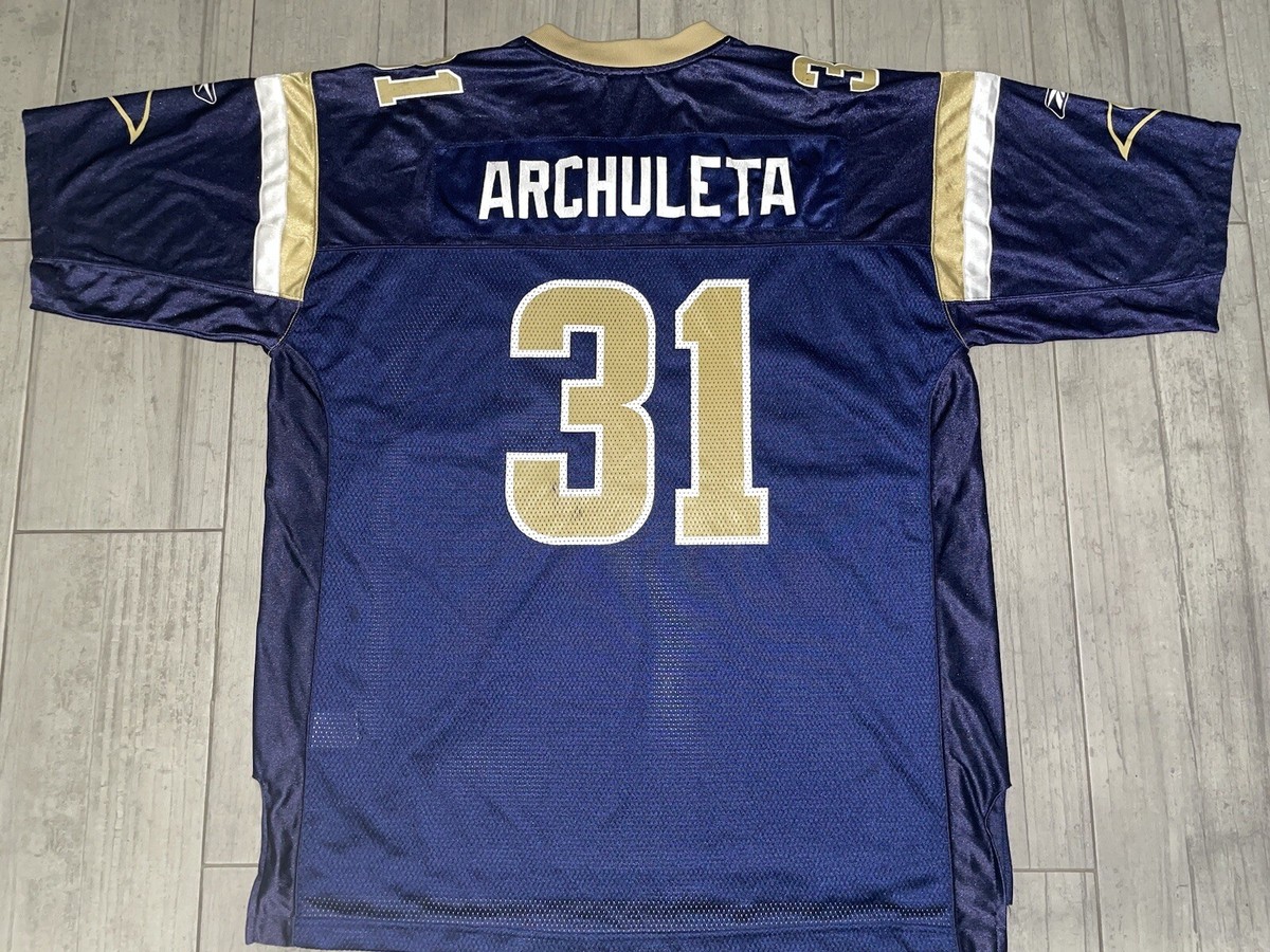 Adam Archuleta # 31 St. Louis Rams Men Navy Gold Football Jersey