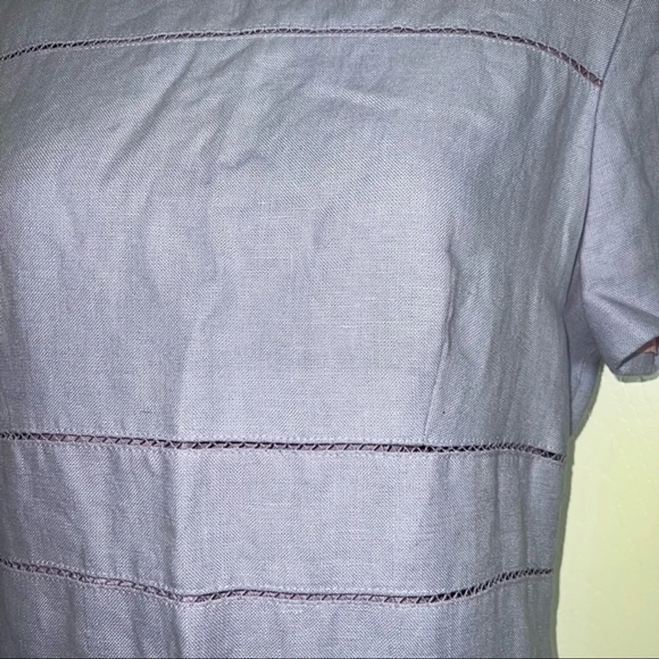 Vestido vintage de lino púrpura Saks Fifth Avenue Foto 3 de 4