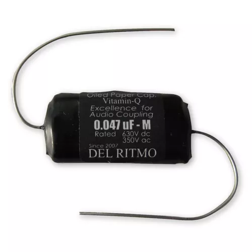 Del Ritmo Vitamin-Q .047uf 630V Oiled Paper Black Candy Tone Capacitor Black