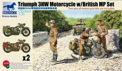 Bronco Models CB35035 1:35 Triumph 3HW Motorrad mit British MP Set