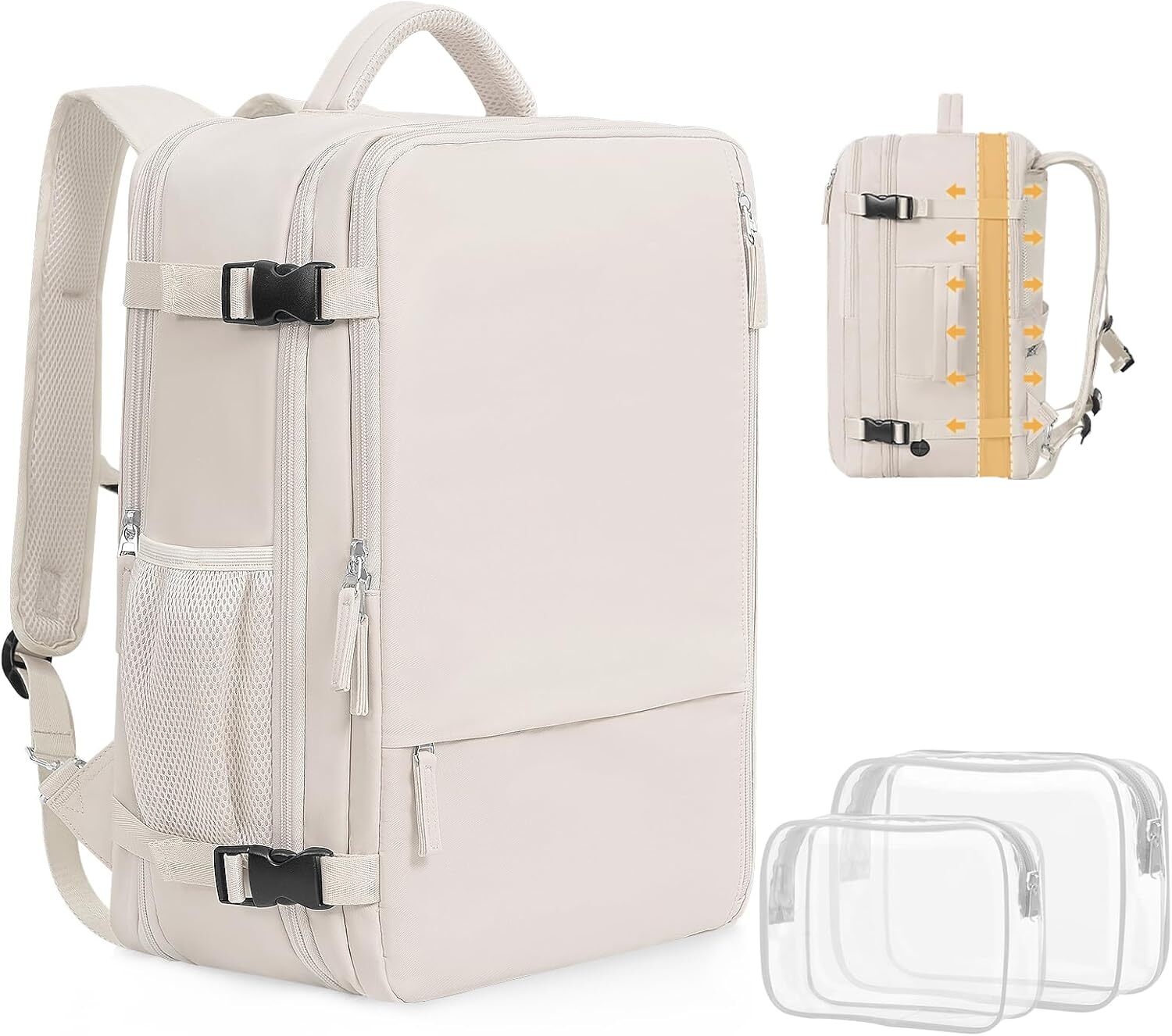 Travel Backpack For Women, Airline Approved Personal Item Bag, X-Large, Beige-image