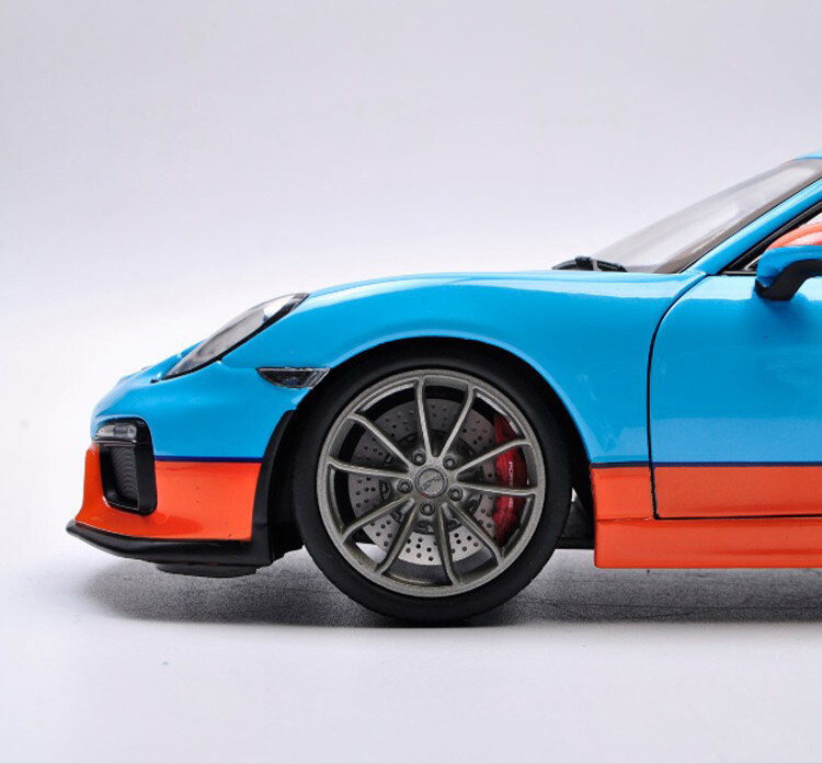 1:18 Schuco Porsche CAYMAN GT4 Gulf Metal Diecast Model Car Toys