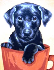 "Puppy"  Printed Needlepoint Tapestry  Canvas Collection D'art 3271