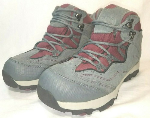 Lands End Hiking Boots Women's Grey and Pink Suede Hiking Shoes size 8.5 NICE - Picture 2 of 9