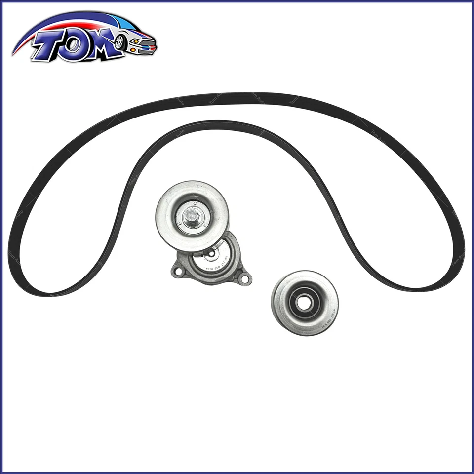 Serpentine Belt Drive Component Kit For 2001-2004 Subaru Outback 3.0L 90K-38489A Foto 4 de 4