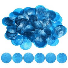 100-Pack Round Shells Pieces, 2 Inch Natural Shells for Crafts Dark Blue 