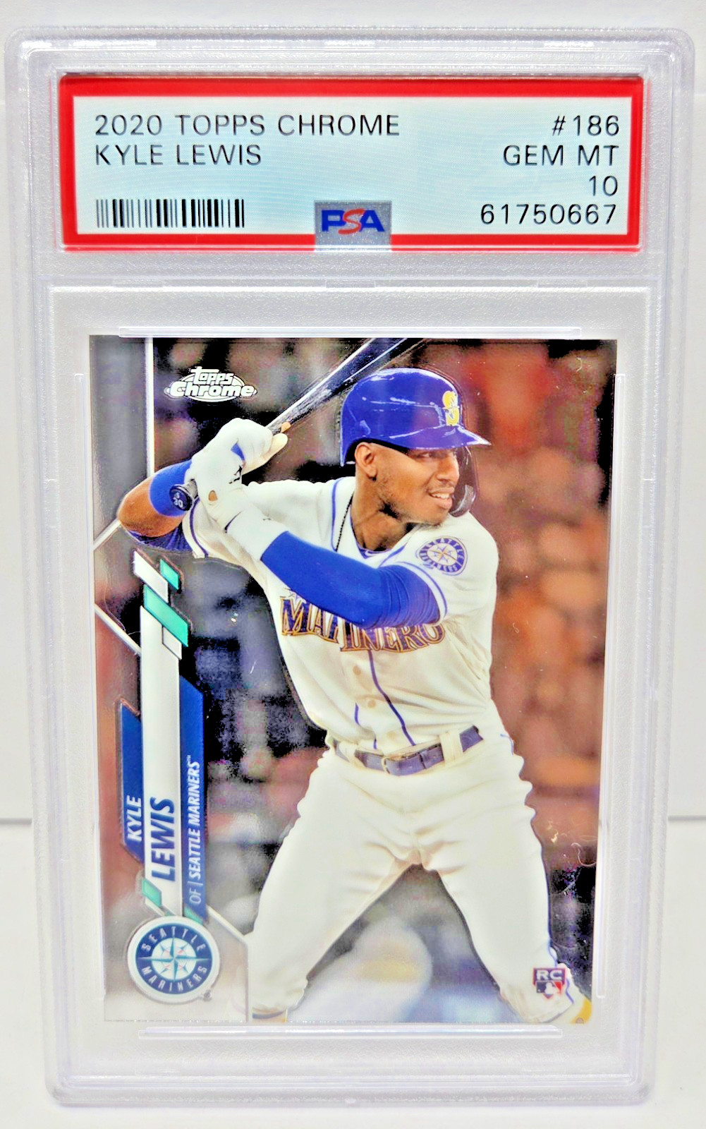 2020 Topps Chrome KYLE LEWIS RC Rookie Baseball Card PSA 10 GEM MINT view 1