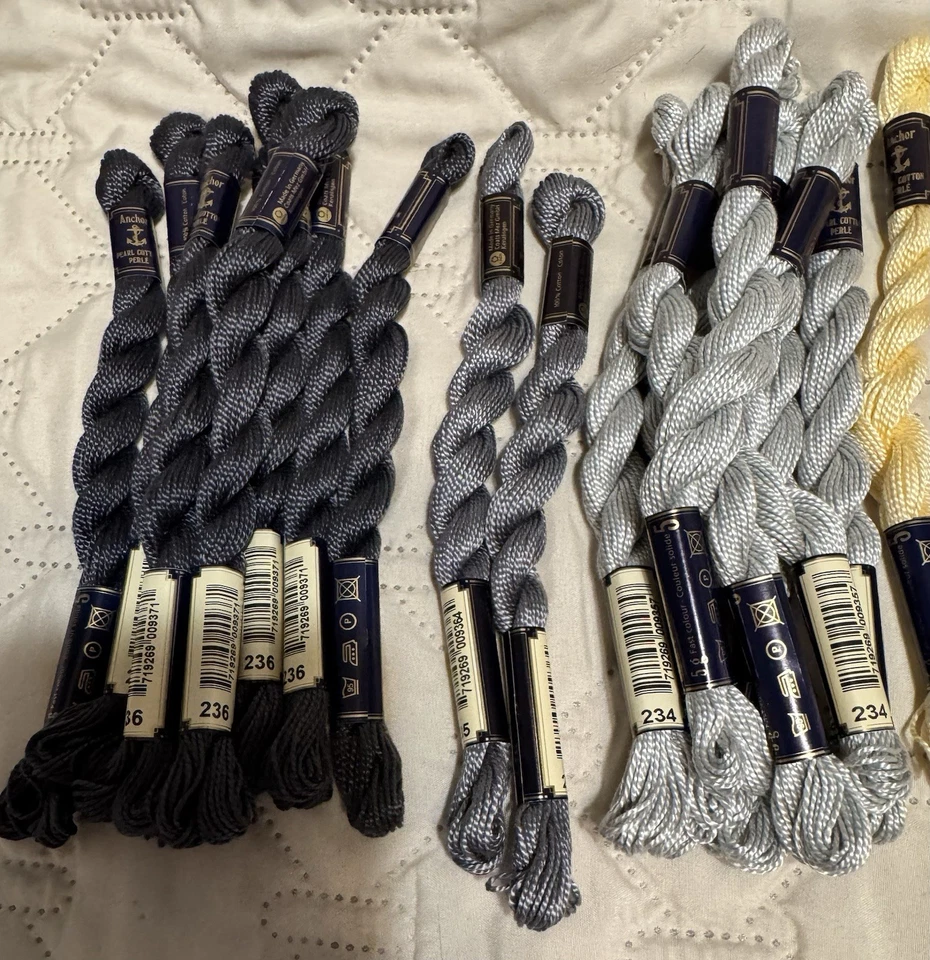 Anchor #5 Perle Pearl Cotton Floss Misc Colors Full Skeins Lot Of 23 Pink Gray - Image 2 of 4