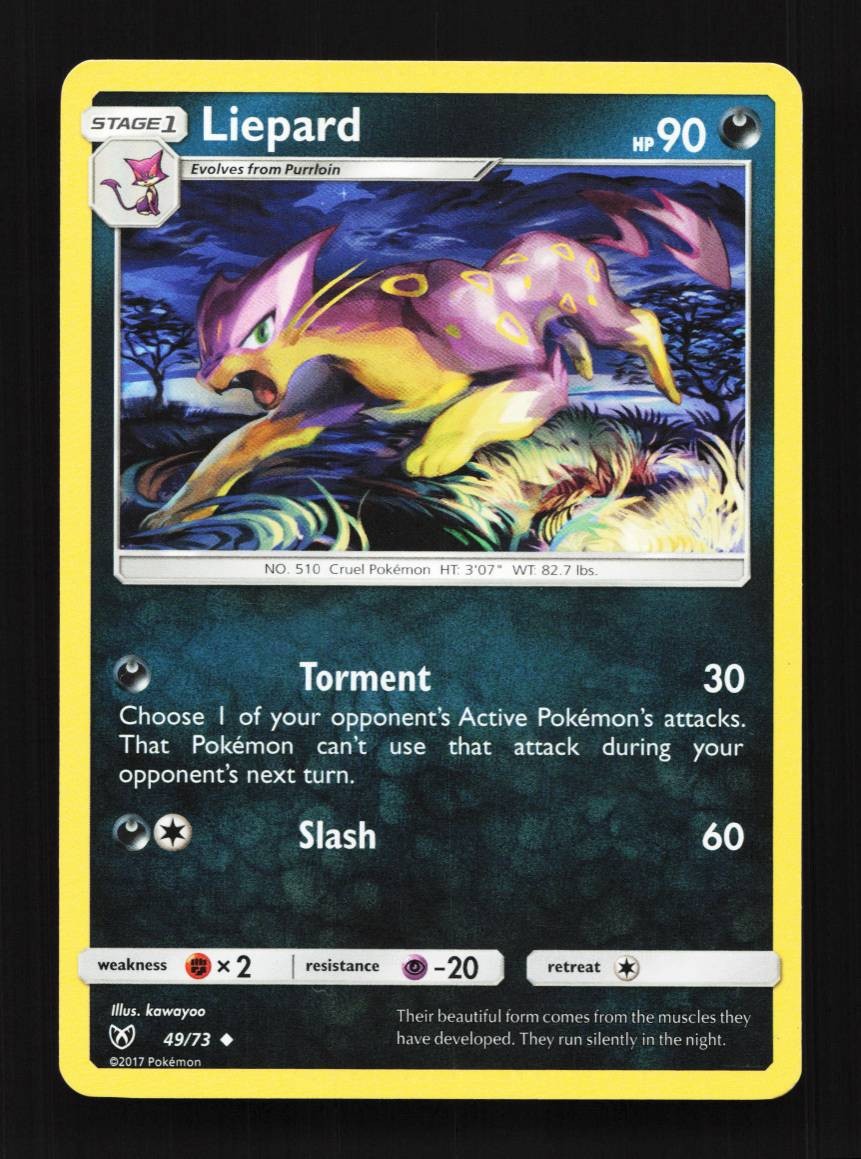 Liepard 49/73 LP Shining Legends English Pokemon Card TCG