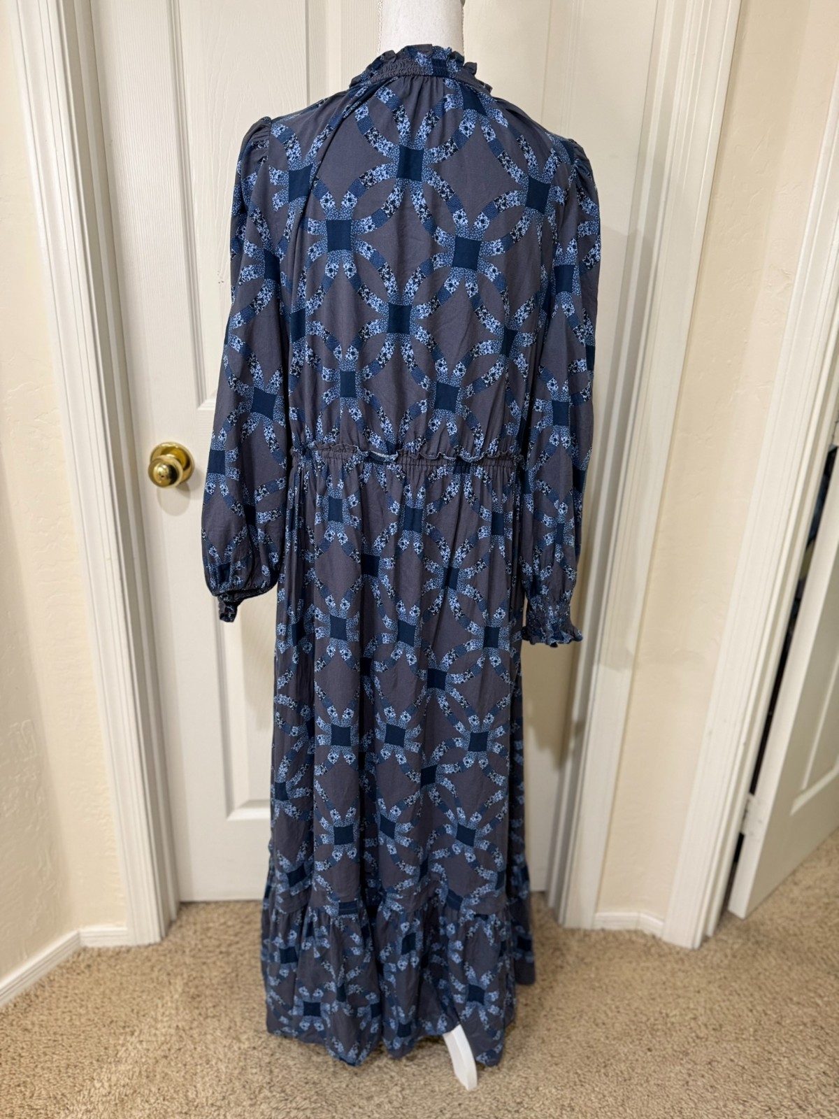 Universal Thread Blue Quilt Pattern Prairie Dress… - image 3