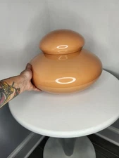 Vintage Large Scale Post Modern  1982 Jaru Peach Orb Vessel Vase Decor