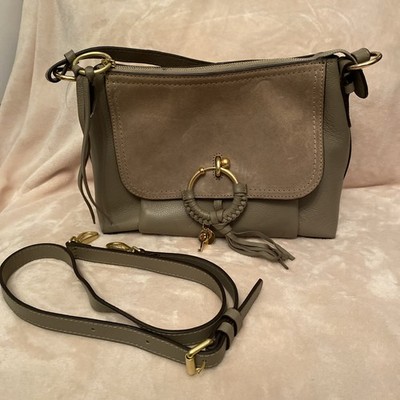 See By Chloe JOAN Handbag Taupe Greyish Purse Medium Size HandbagShoulder Strap