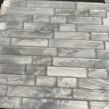 Backsplash Tile Mosaic Glass Bathroom Shower Kitchen NEW Silver Canvas 4