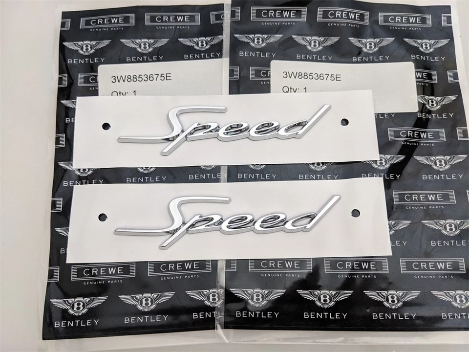2X Insignia de guardabarros lateral de velocidad Bentley Continental GT GTC OEM 3W8853675E Foto 3 de 3