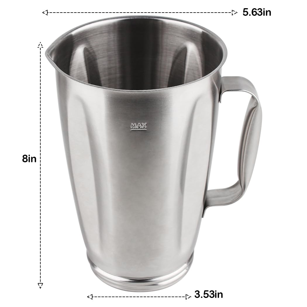 Replacement Parts stainless steel jar with Bottom Cap and blade, Compatible w...