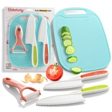 Kid Safe Plastic Knives For Real Cooking With Cutting Board Peeler For Kitchen K