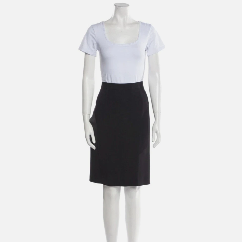 Conjunto de saia LANVIN terno preto sólido EUA 12 FR 44 jaqueta botão comprimento do joelho - Imagem 4 de 4