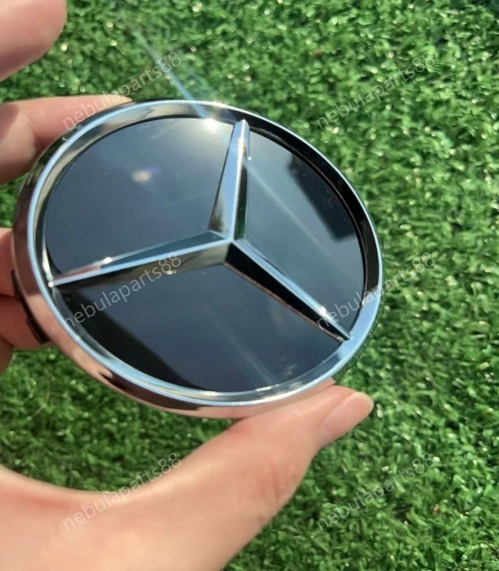 2.95inch/75mm Set Of 4 Center Caps Glossy Black Fits Most Models Mercedes Benz Foto 2 de 4