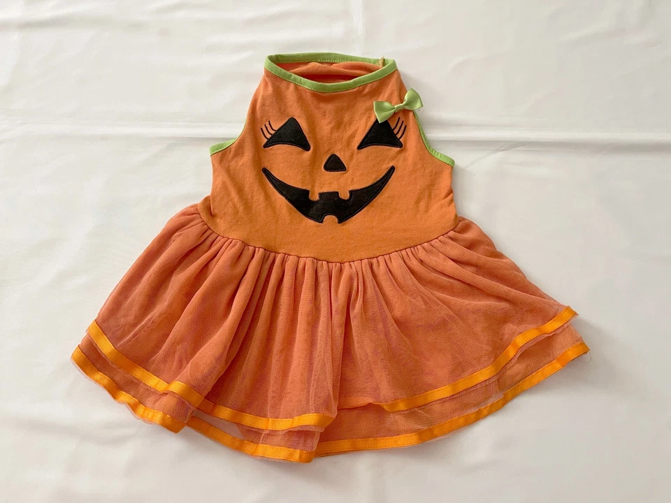 Vestido fofo para cachorro de estimação abóbora Halloween laranja top Martha Stewart grande - Imagem 3 de 4