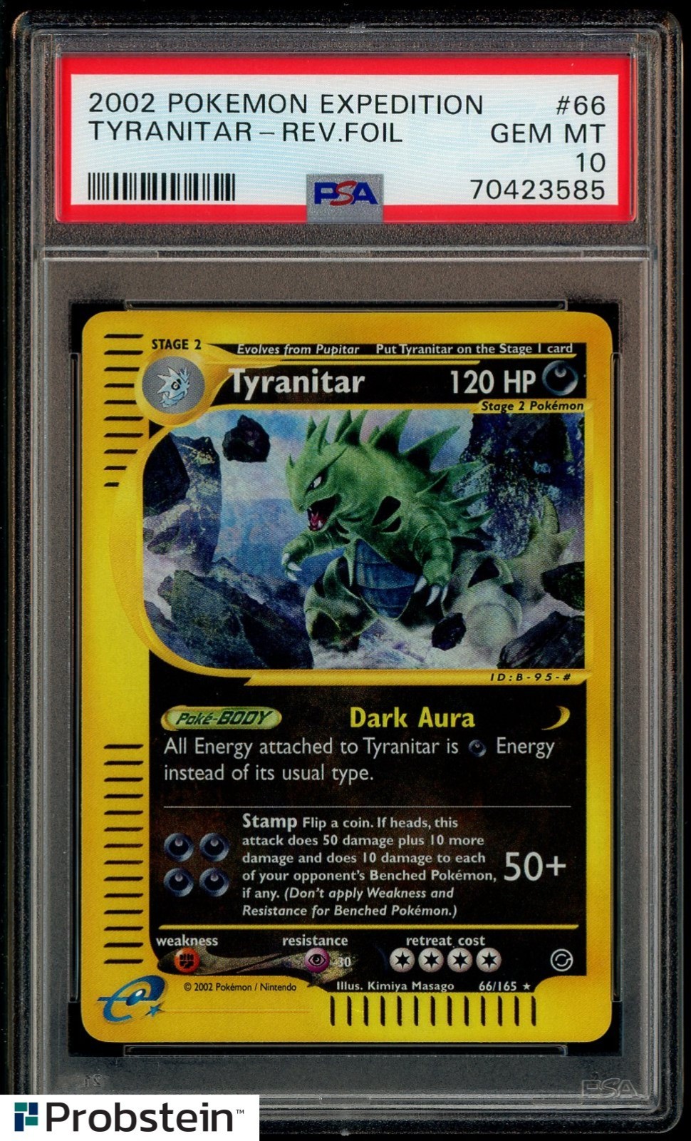 2002 Pokemon Expedition #66 Tyranitar Reverse Foil PSA 10 GEM MINT